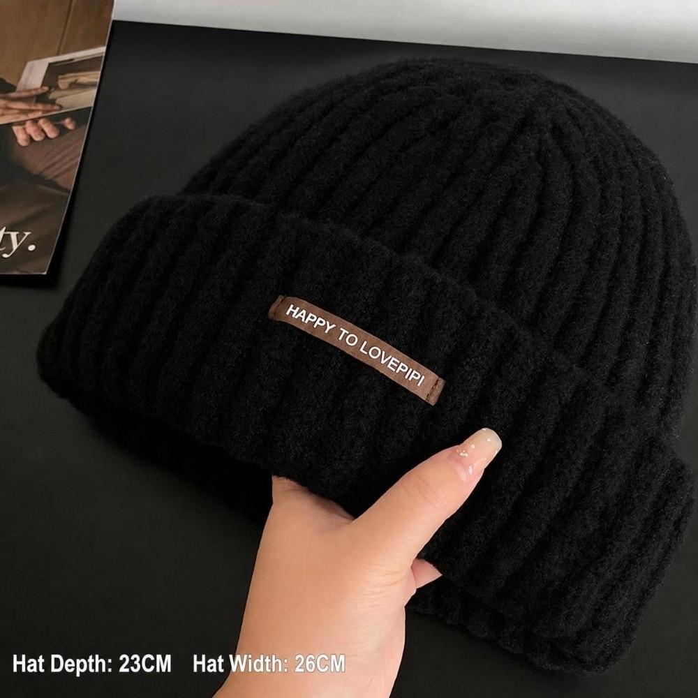 Thick Warm Knitted Beanie Hat Polyester Winter Beanie Hat Earflap Casual Beanie Hat Cold Weather