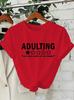 Adulting 1 Star Would Not Recommend Funny Graphic T-shirt Unisex Casual O Neck Short Sleeve Tee Hip Hop Streetwear Women's Tops