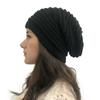 Unisex Striped Crochet Baggy Beanie Hat Ski Cap Knitted Hat