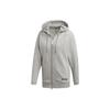 Adidas Solid Color Logo Hooded Sports Cardigan Women Hoodies Light-Gray EA2545