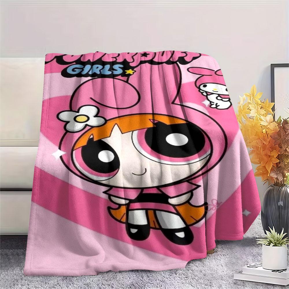 Powerpuff Girls Cartoon printing Flannel Blanket Bedroom Sofa Camping Warm blanket Gifts for family and friends-MJ002