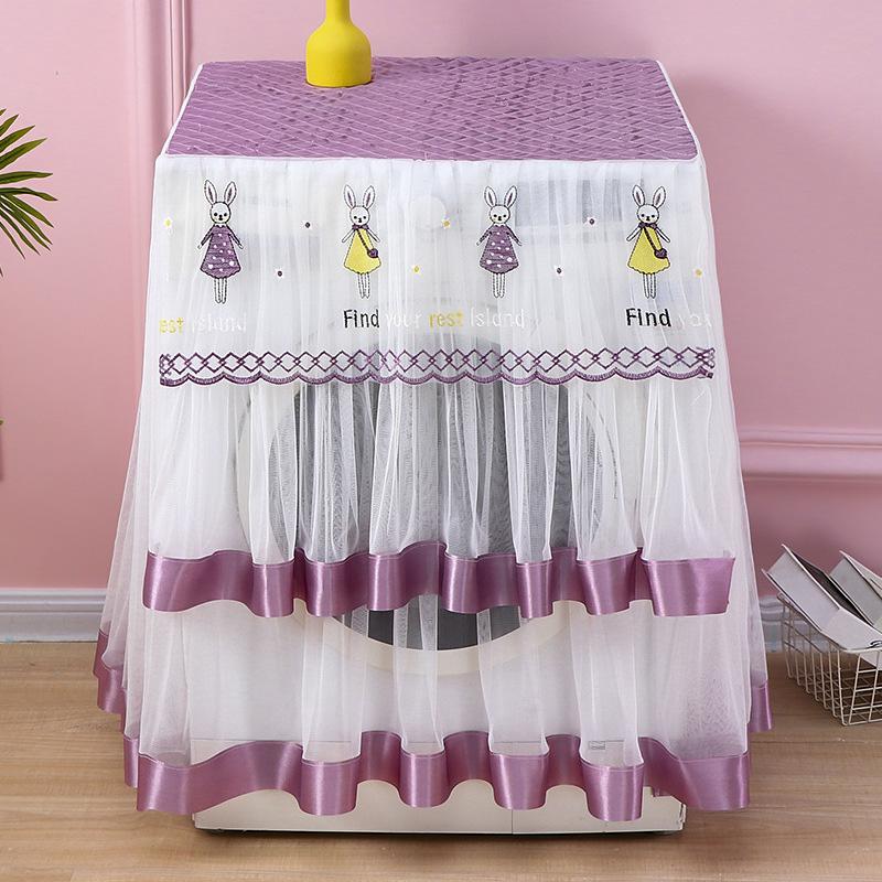 1шт стиральная машина чехол вышивка защита полотенце товары для дома барабанного типа стиральная машина дышащий полиэстер кружево