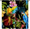 Watercolor Floral Bird Curtains - Modern White Wooden Board Hummingbird Floral Pattern - Living Room & Bedroom - Noise Reducing