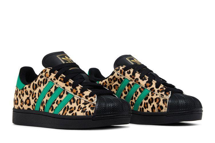 adidas Superstar Black Green Leopard (Women's)
