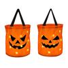 Сумка для конфет на Хэллоуин со светодиодной подсветкой, тыквенное ведро, угощение или конфетный мешок для трюков, многоразовый держатель для закусок и подарков на вечеринку в честь Хэллоуина