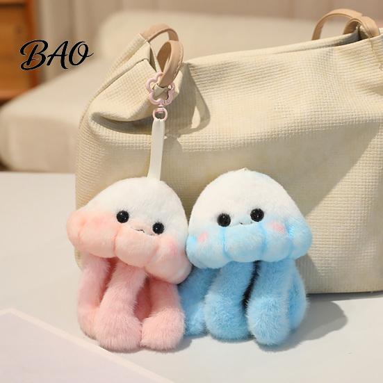 Soft Plush Keychain Cute Jellyfish Backpack Keychain, Pendant for Purse, Fluffy Keyring Marine Animal Girls Women, Aquarium Souvenir Gift Car