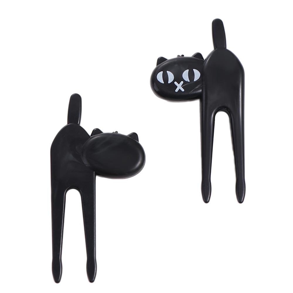 18PCS Mini Black Cat Fruit Fork Creative Dessert Fork Cartoon Fruit Toothpick  Kids