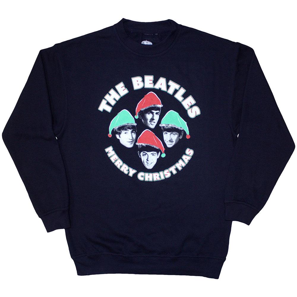 The Beatles Unisex Adult Xmas Hats Sweatshirt