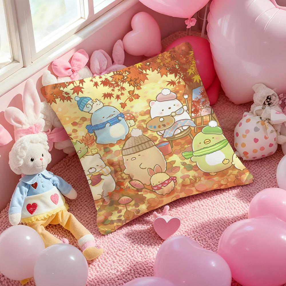 Мультяшная наволочка Sumikko Gurashi с принтом, декоративная наволочка для подушки на диван в гостиной и декора для спальни
