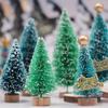 8Pcs Christmas Tree Ornaments Artificial Snowy Pine Tree Figurines Miniature Xmas Tree