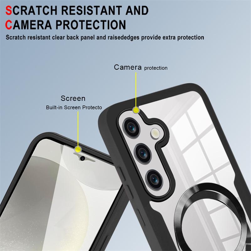 Прозрачный чехол с магнитной адсорбцией для Samsung S26/S25FE/S22/S24/S23 Ultra/A17/A16A - Полное покрытие