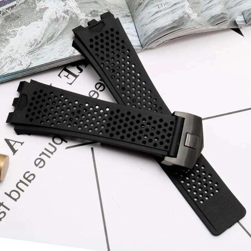 Совершенно новый силиконовый ремешок для часов для часов серии TAG HEUER Carrera, ремешок для мужских часов с вогнуто-выпуклым интерфейсом, браслет