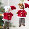 Plush Bear Doll Ornaments Fabric Animal Pendants Christmas Tree Hanging  Christmas Tree Decorations