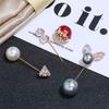 Versatile Pearl Brooch Women's Anti-light Buckle One-word Pin Fixed Clothes Cardigan Small Pin Corsage Accessories