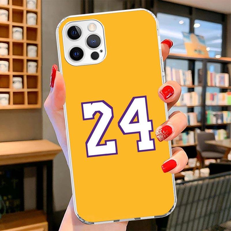 Basketball 23 24 8 Number Cover Phone Case For iPhone 16 17 Air 15 14 Pro Max 16E Phone Case 13 Mini 12 11 7 SE 8 Print Pattern