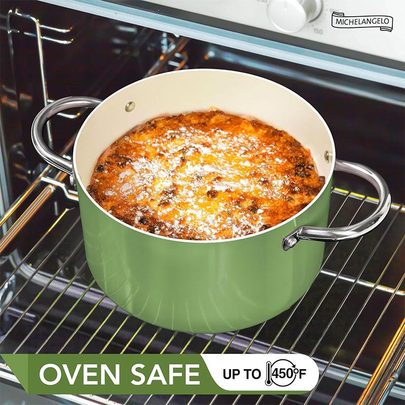 6 QT Large Soup Cooking Pot Stew Pot with Lid Ceramic Coating Nonstick Stock Pot Pasta Pot Casserole Pot Induction Compatible