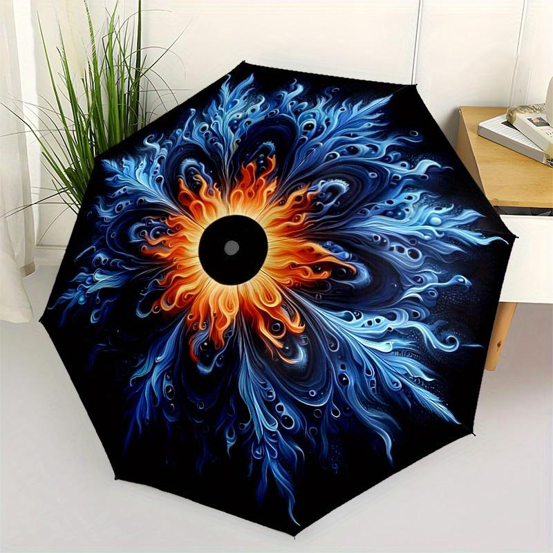 1pc Cosmic Eye Mandala Automatic Umbrella - 8-Rib Foldable Design, Outdoor Adventures, and Family Celebrations yy250829098