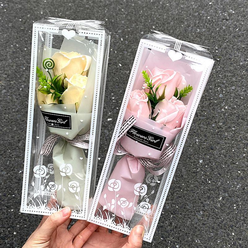 1 набор стойких ароматизированных мыльных цветов в подарочной коробке 9x7x25 см