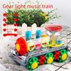Electric Rotating Stunt Train Toy with Music and Transparent Gears