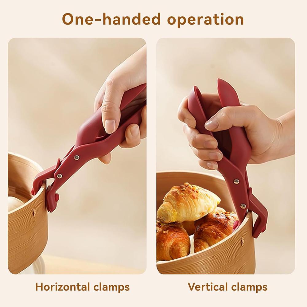 NEW Multi-Purpose Silicone Non-Slip Heat Insulation Anti-Scald Clamp, Red