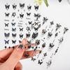Black Streamer Line Butterfly Manicure Sticker 3D Adhesive Self-Adhesive Butterfly Nail Decorative Sticker