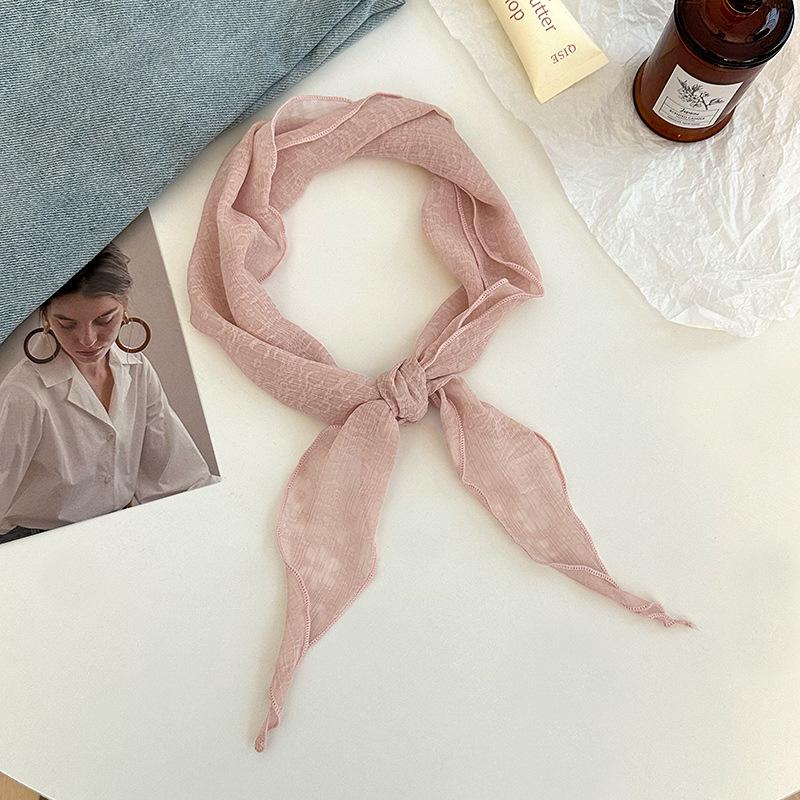 Шелковый шарф новая мода тонкий дышащий маленький шарф шарф темпераментный универсальный шарф для защиты шеи ромбовидный шелковый шарф талия