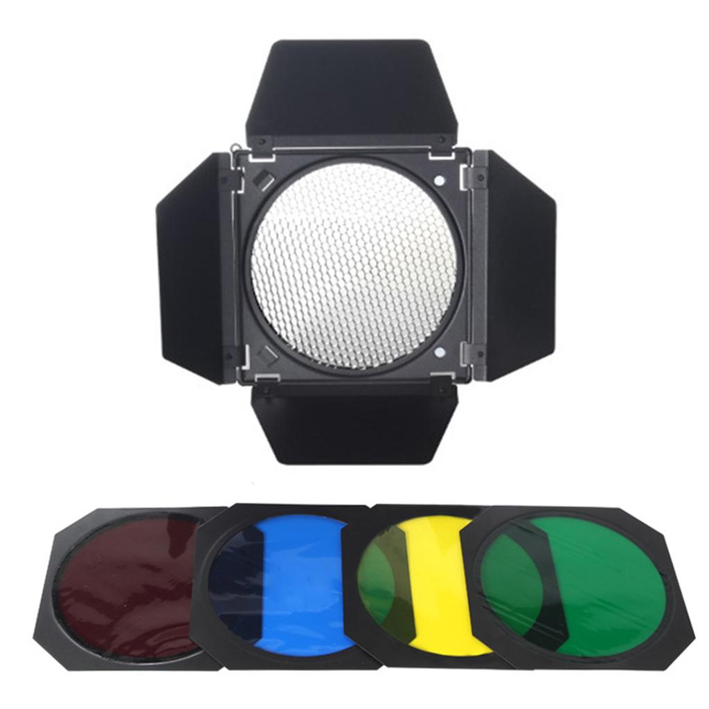 Сотовая решетка Барная дверь Сотовая решетка с 4 цветными гелевыми фильтрами Отражатель для 7-дюймового стандартного отражателя Аксессуары