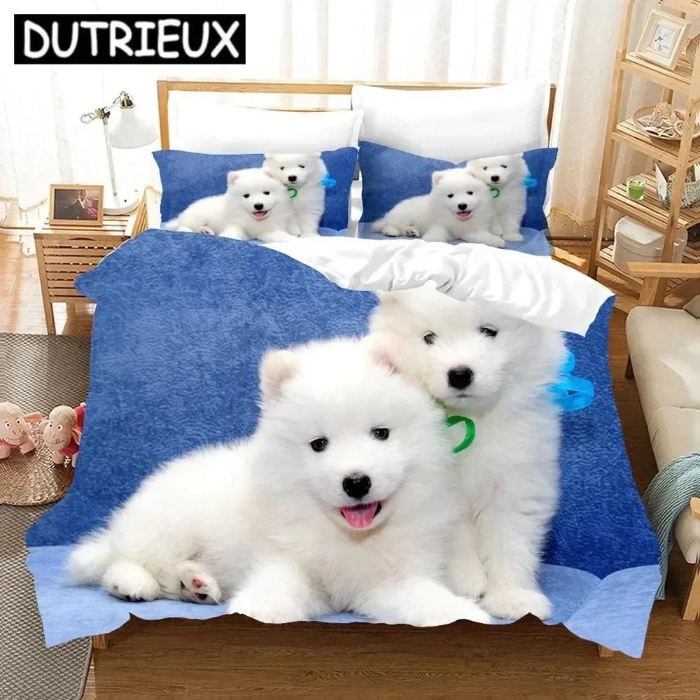 Luxury New 3D Print Samoyed Comfortable Duvet Quilt Cover Pillowcase Bedding Set Children Bedroom Decoration Home Textile