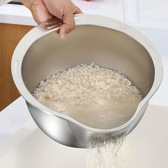 Ситечко для мойки риса из нержавеющей стали, чаша для быстрого дренажа, чаша для мытья риса, сито для риса, дуршлаг, сито для фруктов и овощей, кухонные инструменты