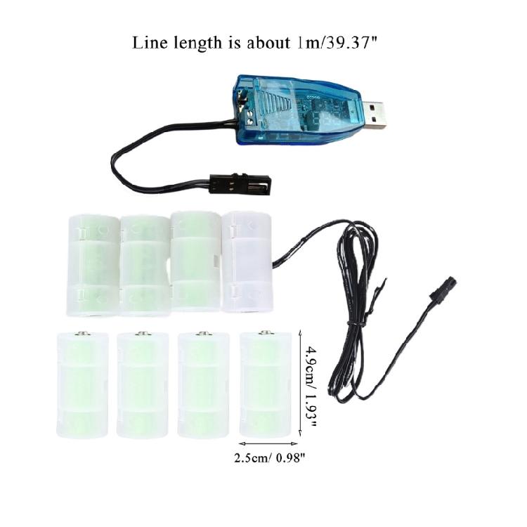 USB 5 В в 1-24 В C LR14 Заглушка батарейки для пультов дистанционного управления, фонарика, светодиодной лампы