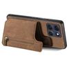 Чехол для телефона Motorola Moto G86 5G, ретро-кожаный TPU чехол с молнией и держателем для карт