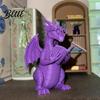 Декоративная фигурка дракона Читающая фигурка со очками Статуэтка 3D-печать Подарок для фанатов Декор для книжной полки Причудливое настольное украшение Книга