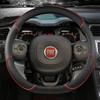 Чехол на руль автомобиля из микрофибры и кожи для Fiat Panda 2013 2015 2017 2019 2020 2021 2022 Автоаксессуары
