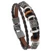 New Vintage Woven Bracelet Punk Multi Layered Beaded Vintage Jewelry Pair Buckle Bracelet Leather Men's Bracelet
