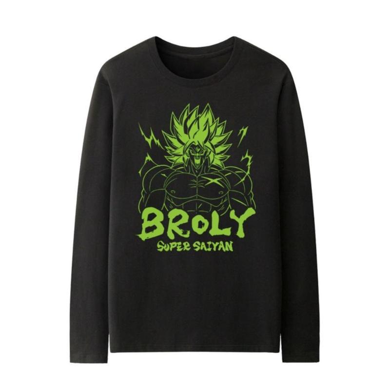 Dragon Balls Crew Neck Long Sleeve Tee, Cartoon Character Print, Family Matching Style, Outing