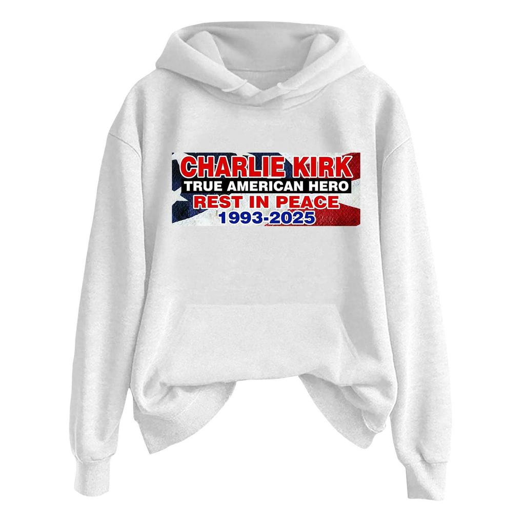 Ladies Fashion Casual Long Sleeve Printed Round Neck Hoodie Pullover Top