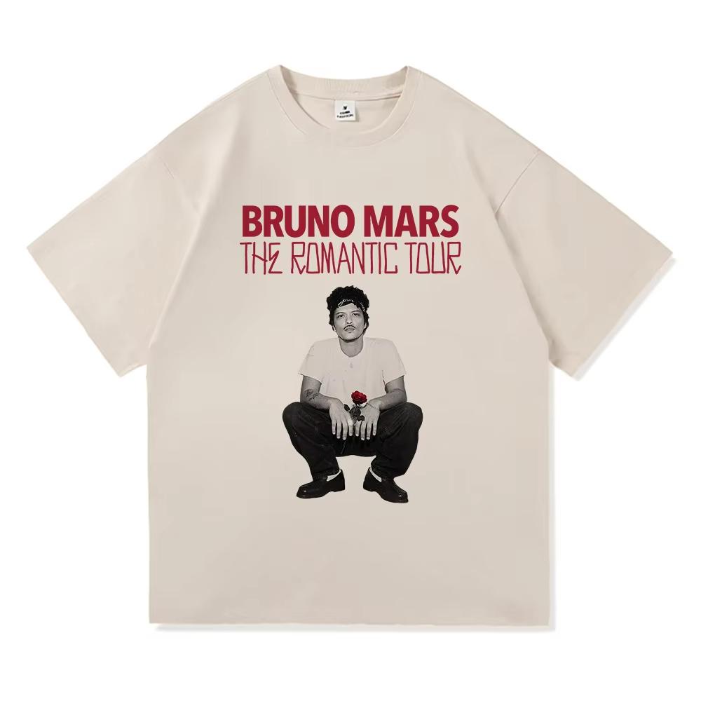 2026 The Romantic Album T Shirt Bruno Mars The Romantic Tour  Men Women Clothing Vintage Harajuku High Quality Cotton Tshirts