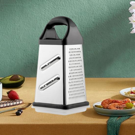 Терка для сыра с контейнером, коробчатая терка из нержавеющей стали для овощей, имбиря, картофеля, профессиональная ручная терка с 4 сторонами