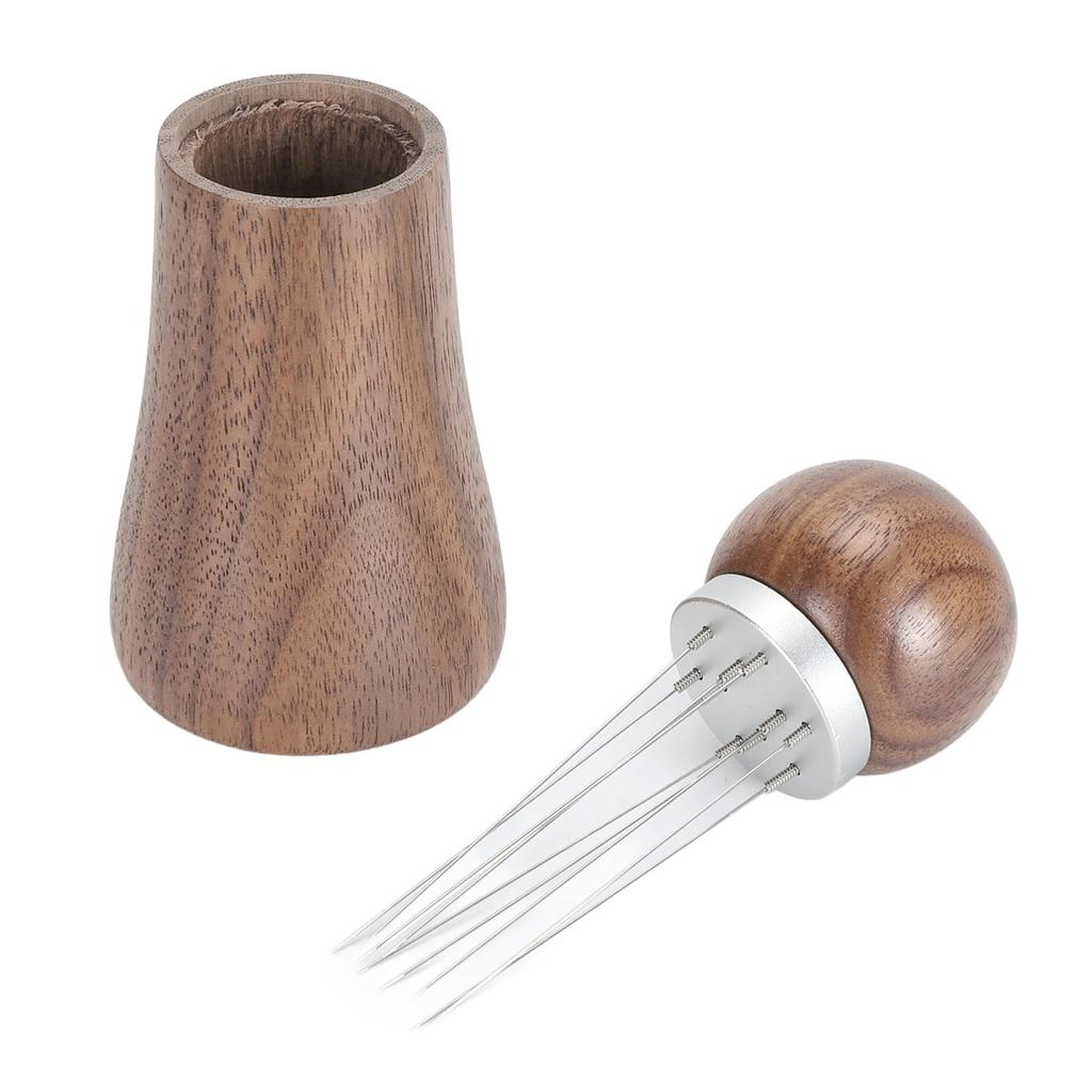 Coffee Stirrer Tool Wood Handle Stainless Steel Needle Easy To Use Multifunctional Coffee Distribution Tool