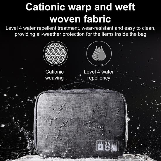 Сумка для хранения кабелей Органайзер для наушников и зарядных устройств Большая вместимость Застежка-молния Водонепроницаемый