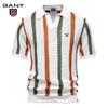 2025 Summer Embroidery New Breathable Hollow Men's Short Sleeve Polo Sweater Striped Knitted Polo Sweater for Men