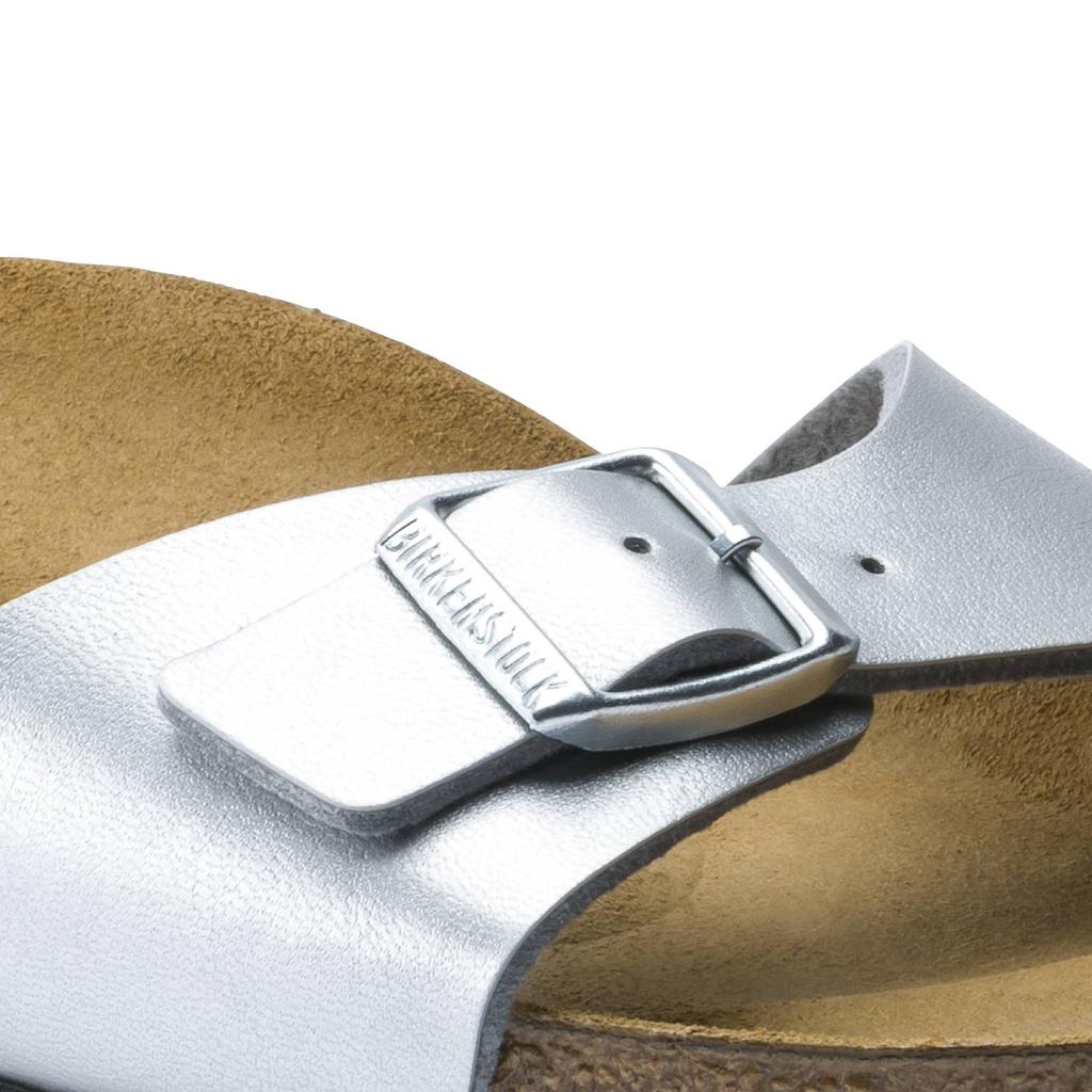 Klapki damskie Birkenstock Madrid Birko-Flor Silver srebrne narrow wąskie (0040413)