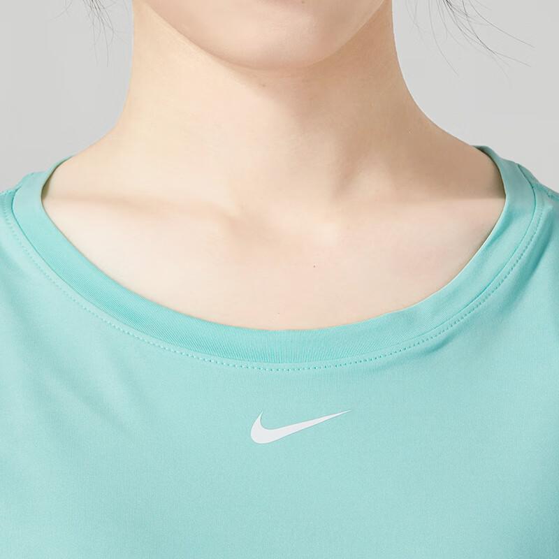 Nike Винтажная американская футболка с принтом «Допамин» с круглым вырезом и коротким рукавом, женские топы, светло-голубые DD0627-349