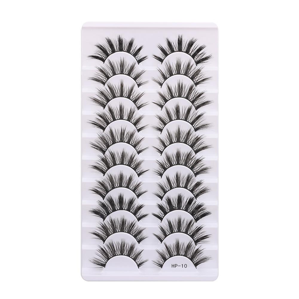 10 Pairs Natural Long False Eyelashes Fluffy Manga Lashes Fake Lashes  Eye Makeup Tool