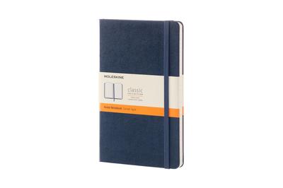 Moleskine Классический блокнот в твердой обложке, линованный, большого размера, широкий x 21 см, сапфирово-синий QP060B20 (13см в длину)