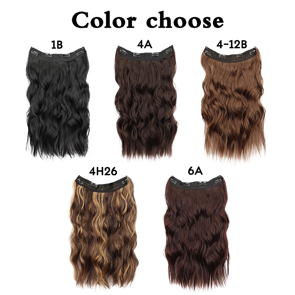 MERISIHAIR Synthetic Invisible Wire Hair Extension With 4 Clips Long Beach Wave Hairpiece Transparent Adjustable Headband