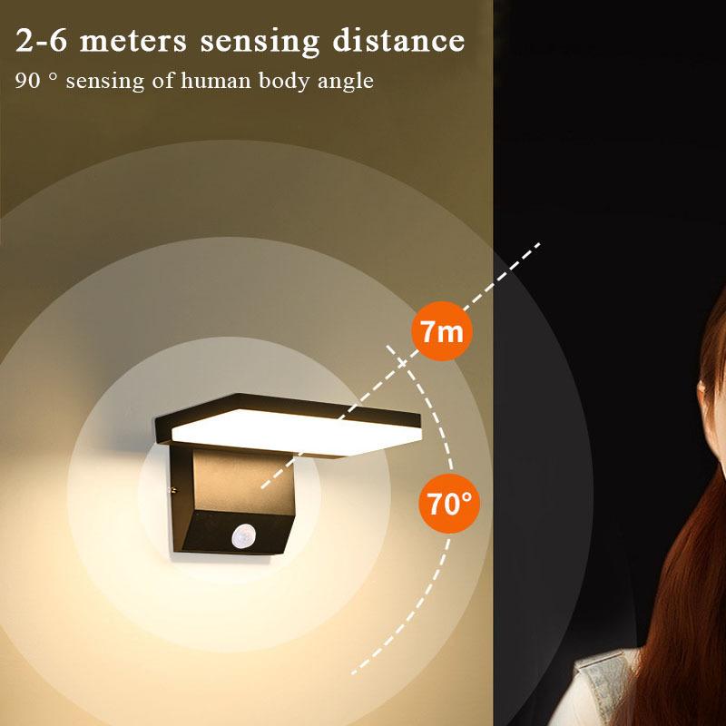 IP65 Waterproof Sensor Wall Lamp LED Outdoor Wall Light Adjustable Angle wall Lights Aluminum Alloy Entrance Corridor Balcony