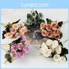 Romantic Rose Flower Bouquet Fake Silk Floral Decor For Wedding And Home