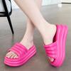 2025 Ярко-розовые тапочки на толстой платформе, женские летние босоножки на толстой танкетке, нескользящие шлепанцы для улицы, женские