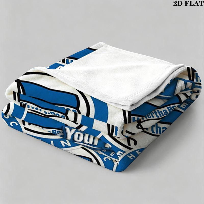 1PC Hertha BSC Custom Name Patterned Flannel Blanket Suitable For All Seasons for Home Decor Warmth and Comfort Gifts Holiday Present